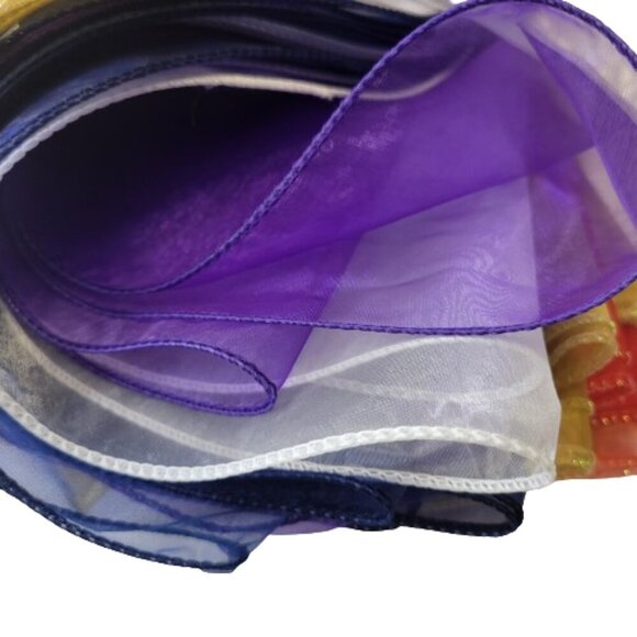 Purple and Dark Blue Tulle Organza Circles Event Decor Bouquet Wrapper 12 pieces - Picture 6 of 9